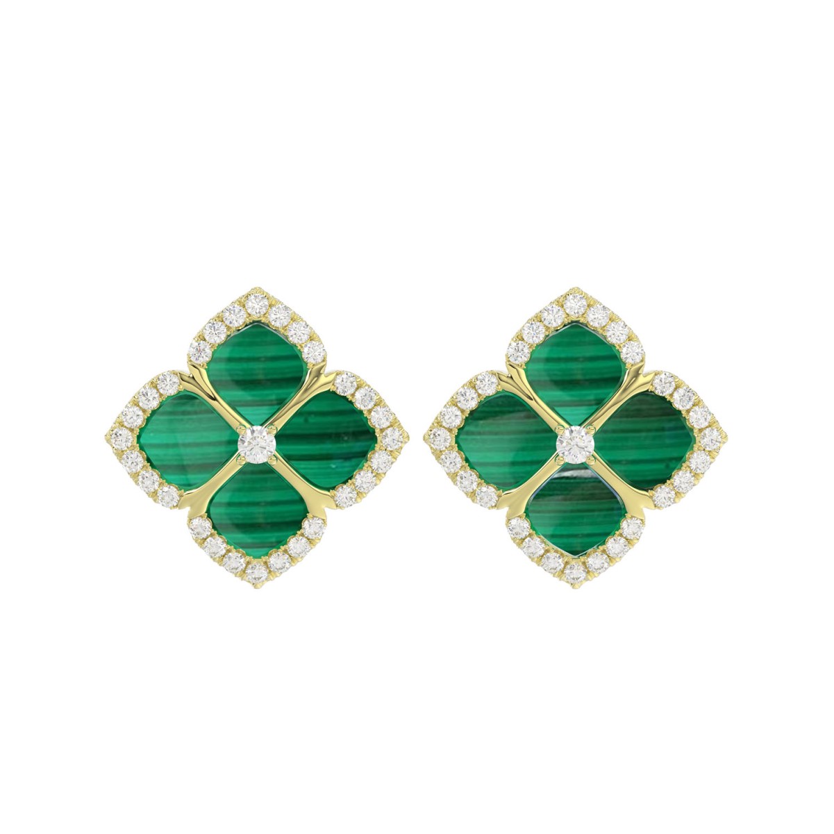 18K YELLOW GOLD 1/3CT ROUND DIAMOND LADIES EARRINGS