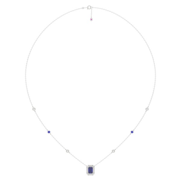 18K WHITE GOLD 7/8CT ROUND/SAPPHIRE DIAMOND LADIES...
