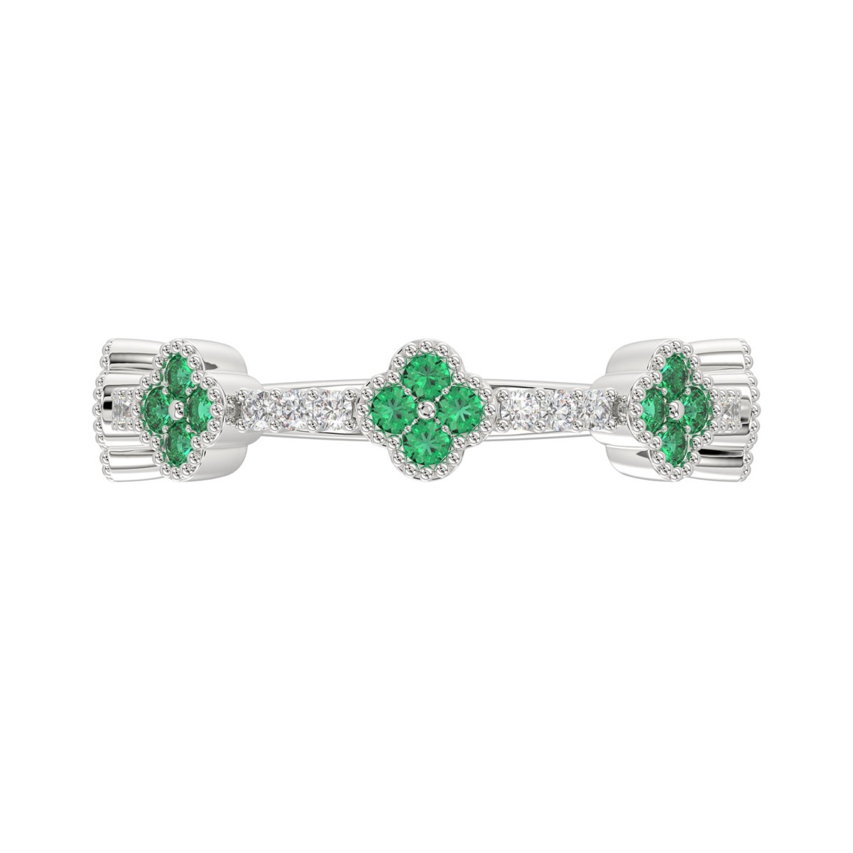 14K WHITE GOLD 1/2CT ROUND/PINK SAPPHIRE DIAMOND LADIES BAND (EMERALD ROUND DIAMOND 3/8CT)