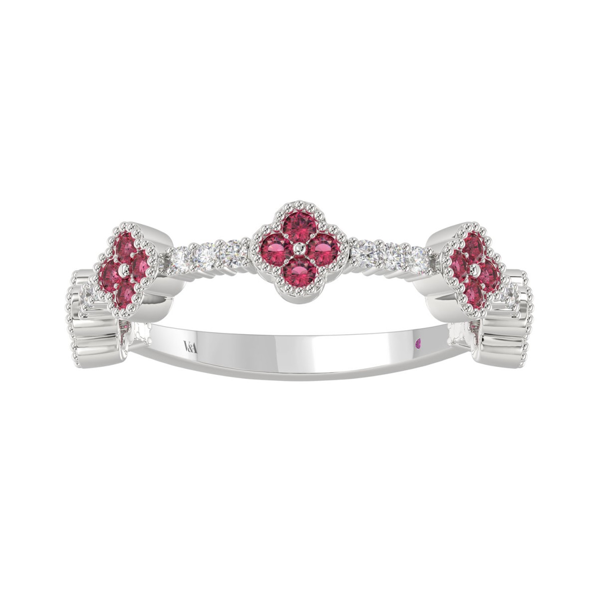 14K WHITE GOLD 1/2CT ROUND/PINK SAPPHIRE DIAMOND LADIES RING (ROUND RUBY DIAMOND 1/3CT) 14K WHITE GOLD 1/2CT ROUND/PINK SAPPHIRE DIAMOND LADIES RING (ROUND RUBY DIAMOND 1/3CT)