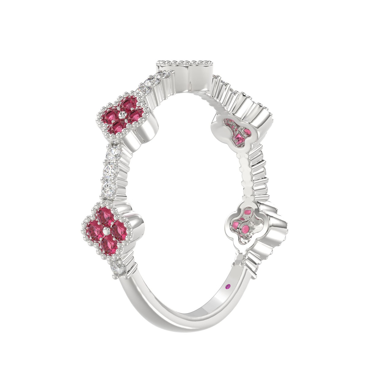 14K WHITE GOLD 1/2CT ROUND/PINK SAPPHIRE DIAMOND LADIES RING (ROUND RUBY DIAMOND 1/3CT) 14K WHITE GOLD 1/2CT ROUND/PINK SAPPHIRE DIAMOND LADIES RING (ROUND RUBY DIAMOND 1/3CT)