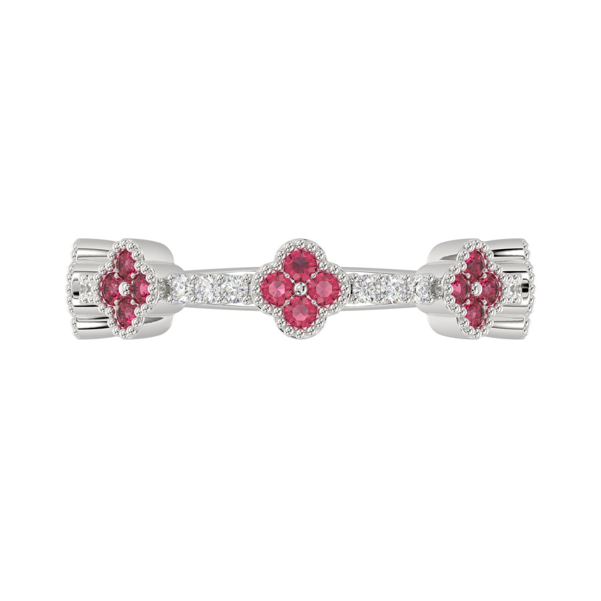 14K WHITE GOLD 1/2CT ROUND/PINK SAPPHIRE DIAMOND LADIES RING (ROUND RUBY DIAMOND 1/3CT) 14K WHITE GOLD 1/2CT ROUND/PINK SAPPHIRE DIAMOND LADIES RING (ROUND RUBY DIAMOND 1/3CT)