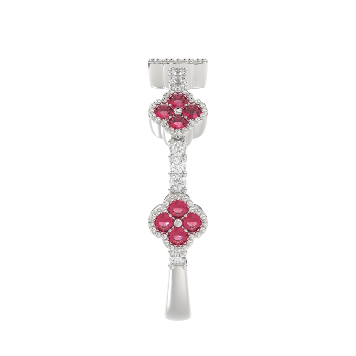 14K WHITE GOLD 1/2CT ROUND/PINK SAPPHIRE DIAMOND LADIES RING (ROUND RUBY DIAMOND 1/3CT) 14K WHITE GOLD 1/2CT ROUND/PINK SAPPHIRE DIAMOND LADIES RING (ROUND RUBY DIAMOND 1/3CT)