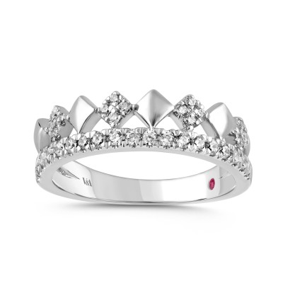 14K WHITE GOLD 1/3CT ROUND DIAMOND LADIES RING 