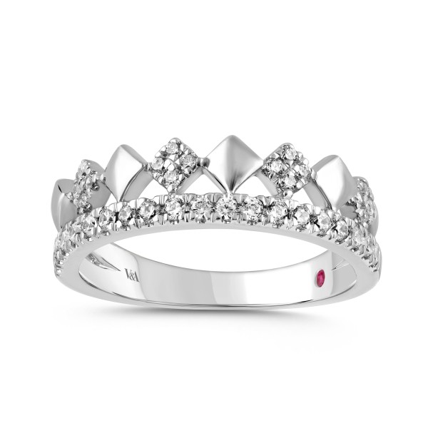 14K WHITE GOLD 1/3CT ROUND DIAMOND LADIES RING ...
