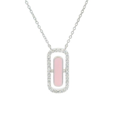 18K WHITE GOLD 1/5CT ROUND DIAMOND LADIES NECKLACE