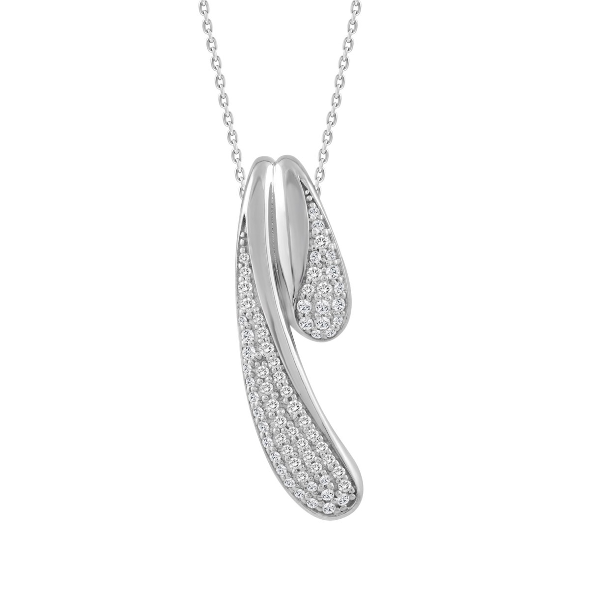 14K WHITE GOLD 1/4CT ROUND DIAMOND LADIES PENDANT 14K WHITE GOLD 1/4CT ROUND DIAMOND LADIES PENDANT