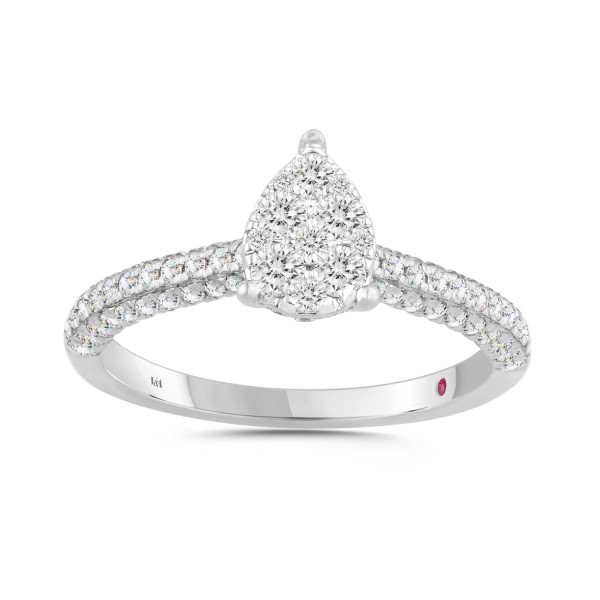 18K WHITE GOLD 3/4CT ROUND DIAMOND LADIES RING ...