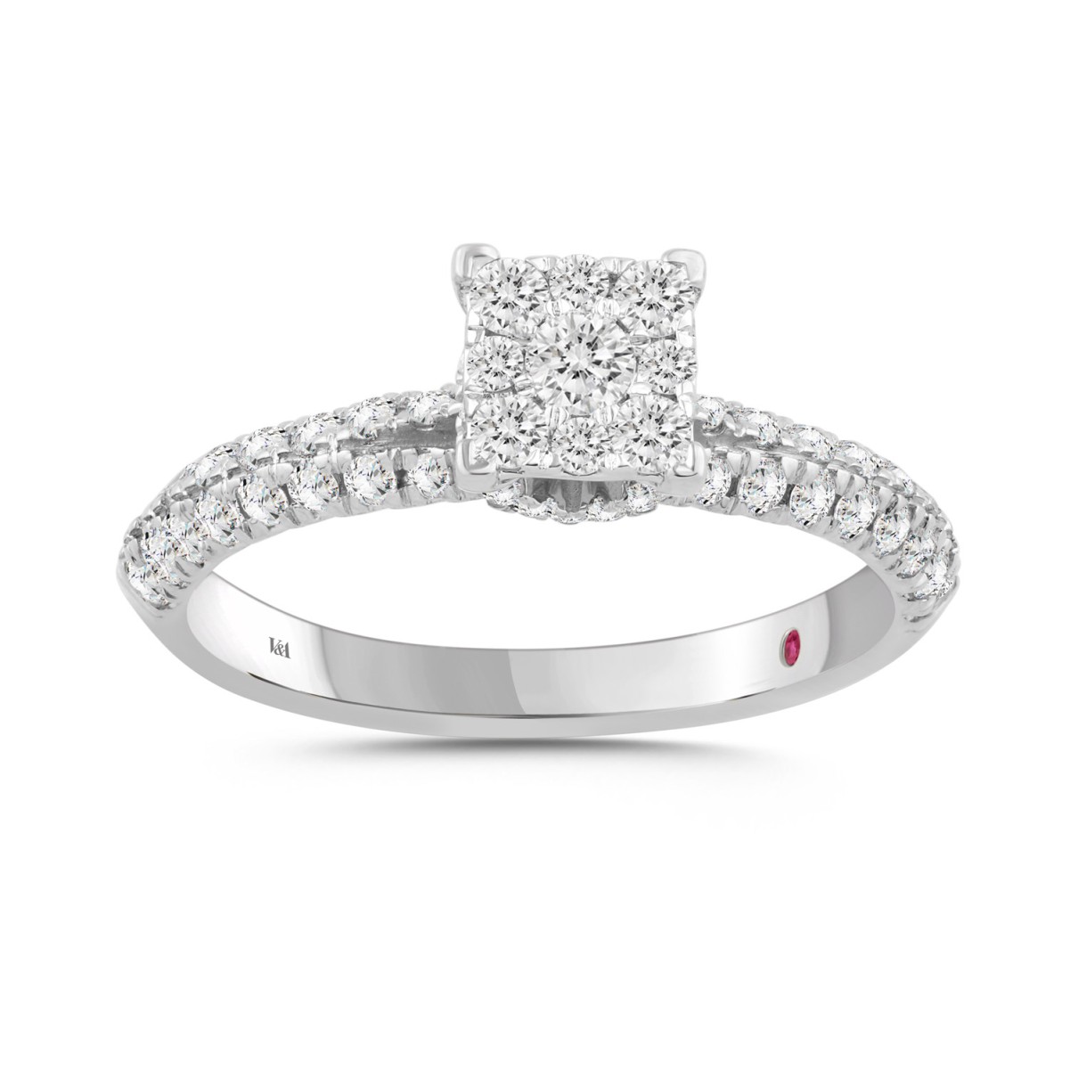18K WHITE GOLD 3/4CT ROUND DIAMOND LADIES RING 18K WHITE GOLD 3/4CT ROUND DIAMOND LADIES RING