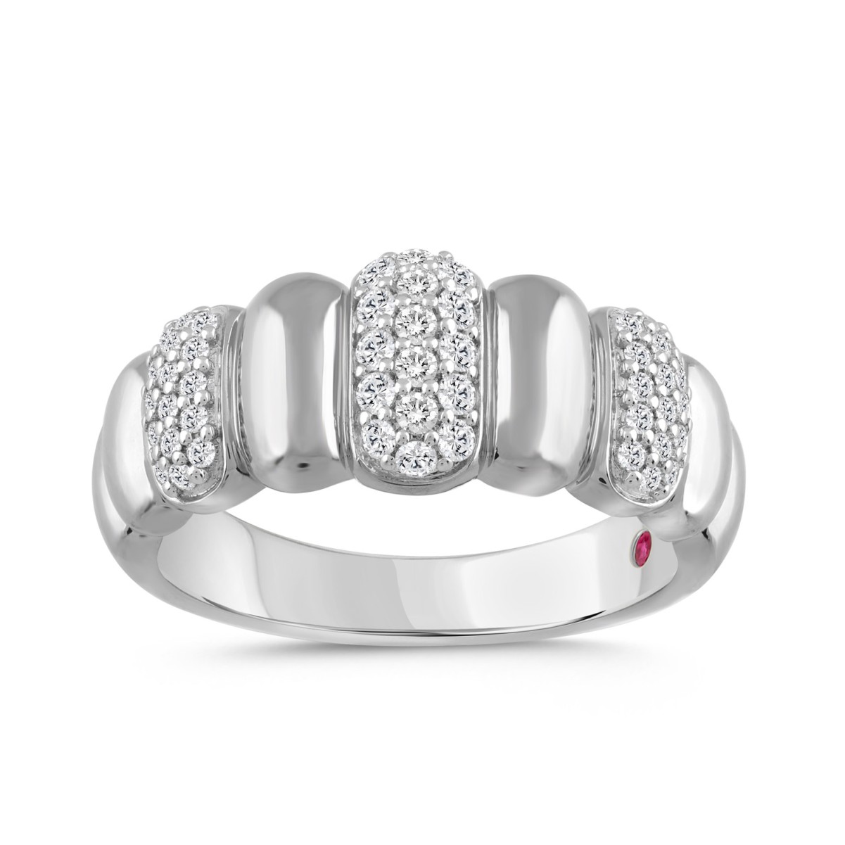 14K WHITE GOLD 1/3CT ROUND DIAMOND LADIES BAND 