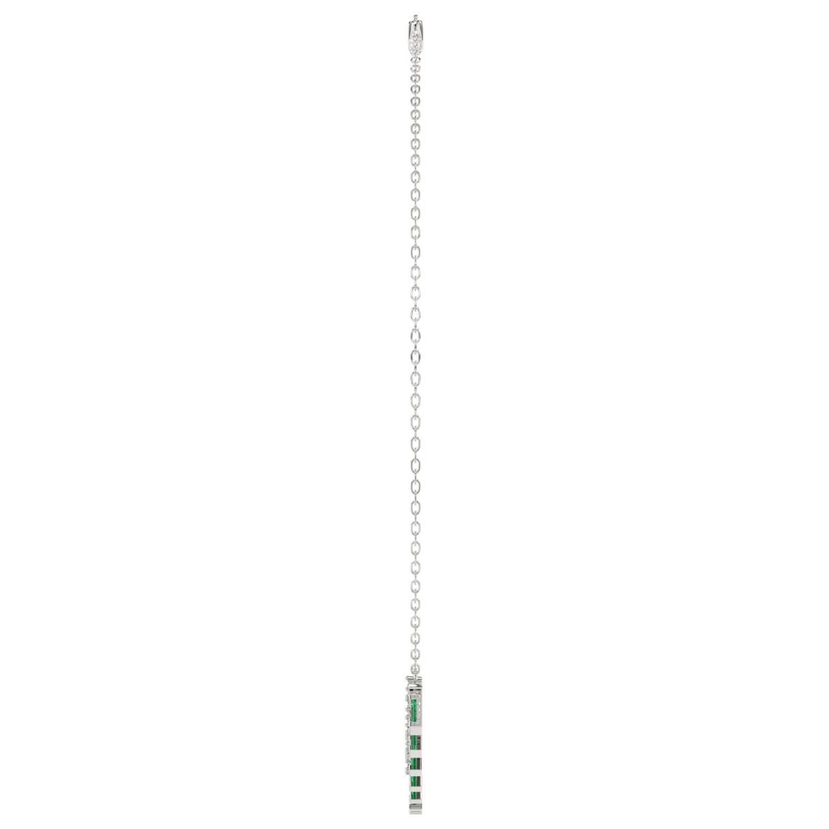 14K WHITE GOLD 1CT ROUND/BAGUETTE DIAMOND LADIES NECKLACE (EMERALD BAGUETTE DIAMOND 3/4CT) 14K WHITE GOLD 1CT ROUND/BAGUETTE DIAMOND LADIES NECKLACE (EMERALD BAGUETTE DIAMOND 3/4CT)