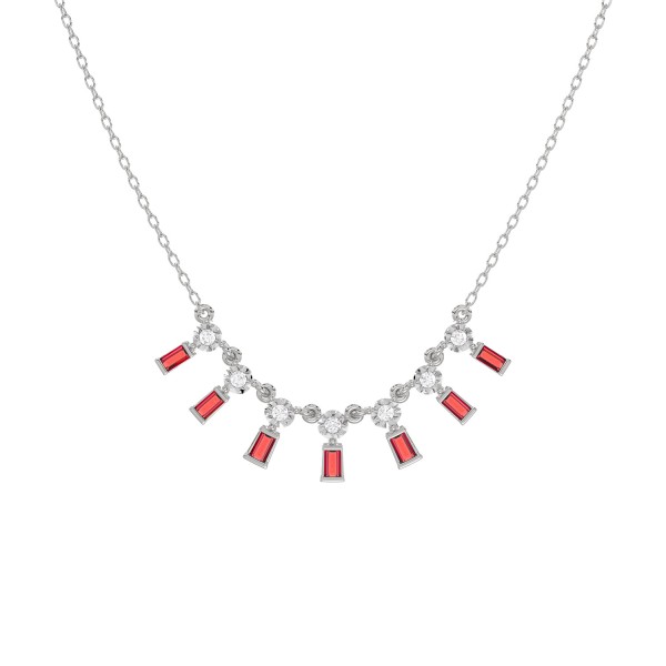 14K WHITE GOLD 1/2CT ROUND/BAGUETTE DIAMOND LADIES...