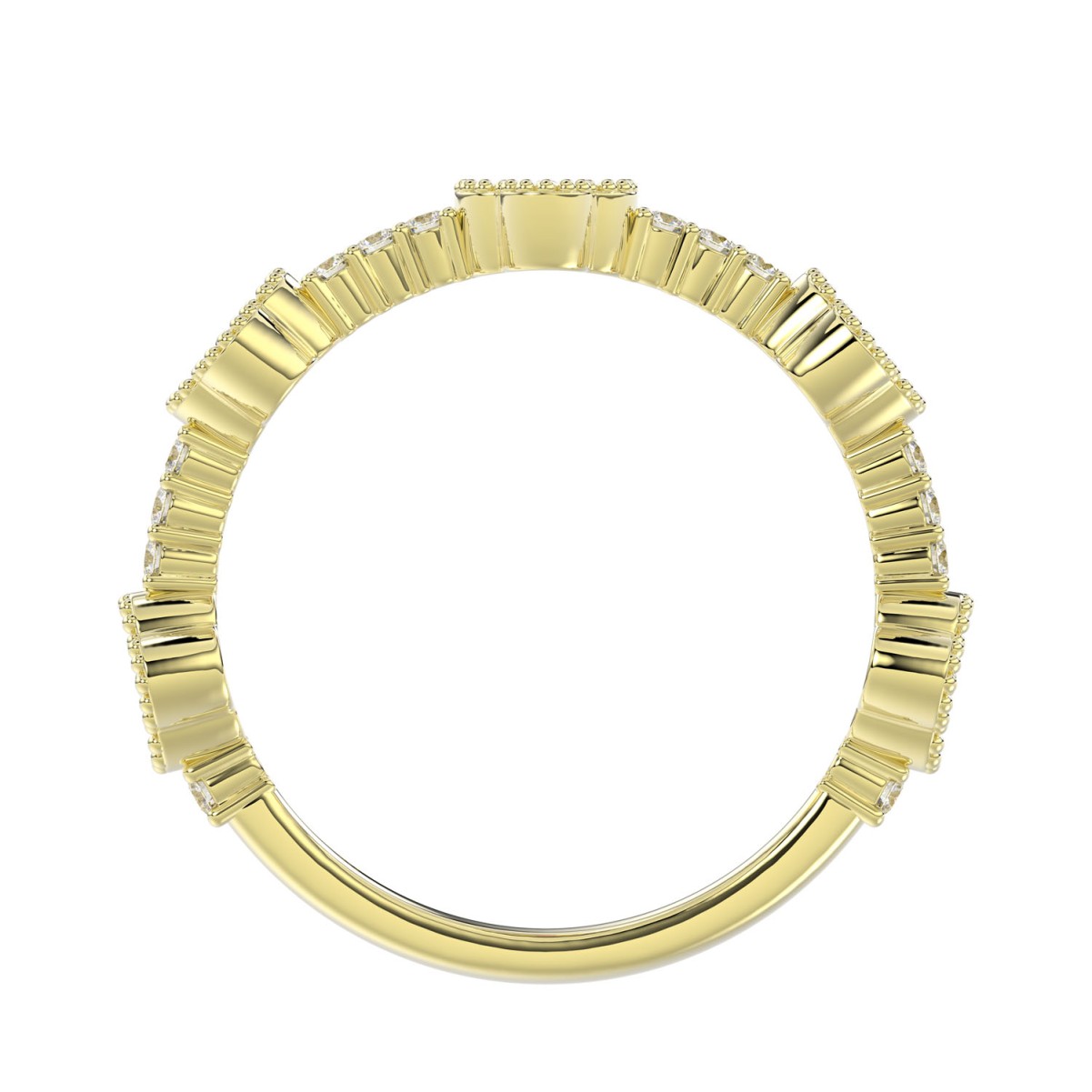 14K YELLOW GOLD 1/2CT ROUND DIAMOND LADIES BAND (RUBY DIAMOND 1/3CT)