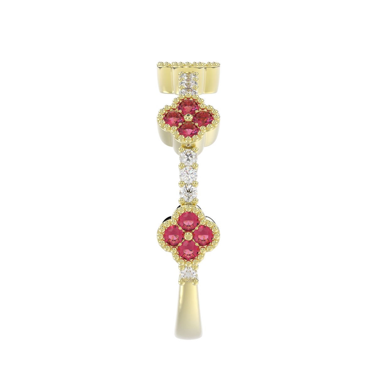 14K YELLOW GOLD 1/2CT ROUND DIAMOND LADIES BAND (RUBY DIAMOND 1/3CT)