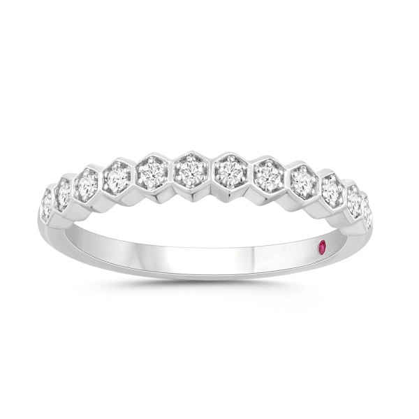 14K WHITE GOLD 1/6CT ROUND DIAMOND LADIES RING ...