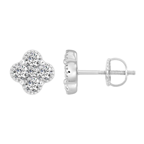 14K WHITE GOLD 1/3CT ROUND DIAMOND LADIES EARRINGS...