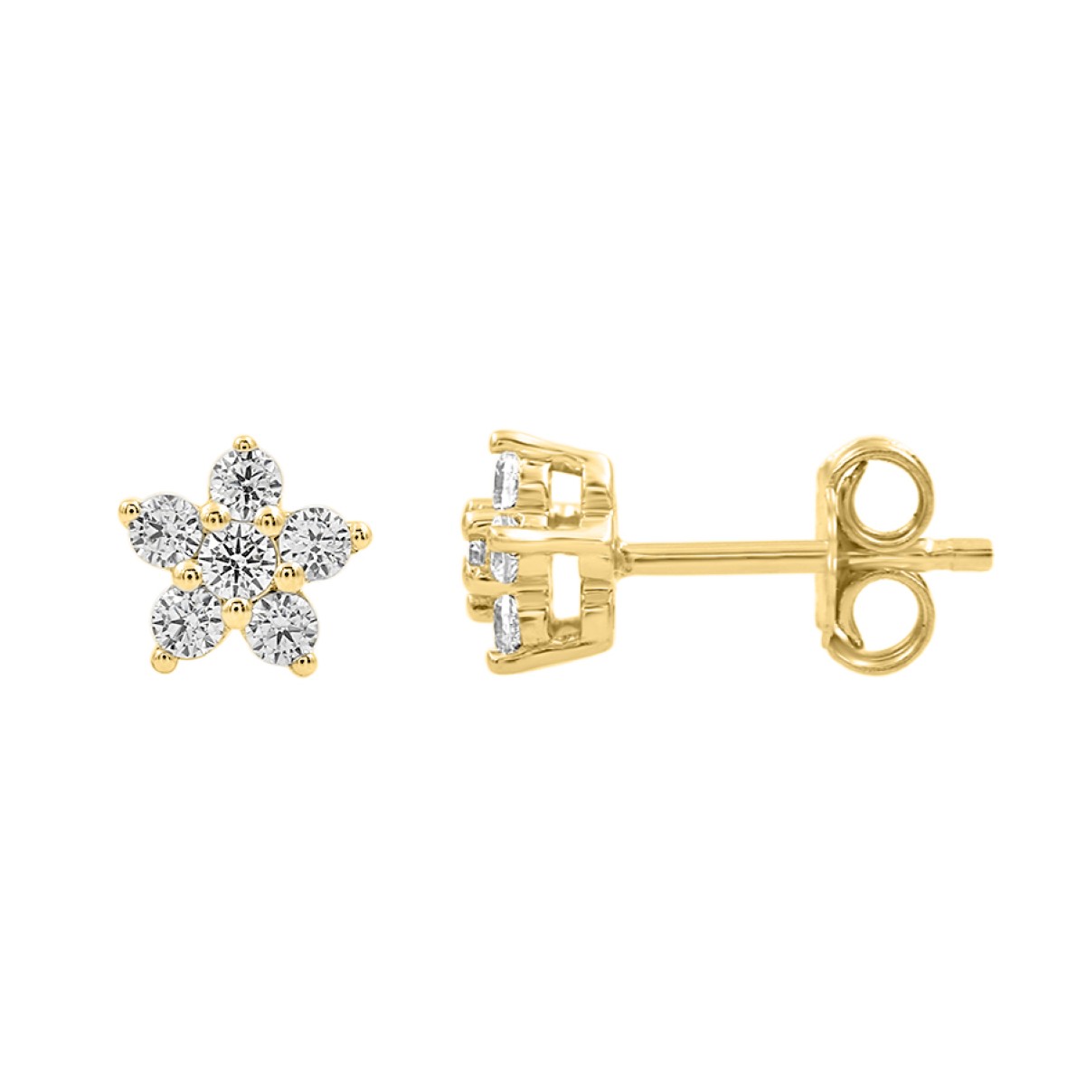 14K YELLOW GOLD 1/2CT ROUND/PINK SAPPHIRE DIAMOND LADIES EARRINGS 14K YELLOW GOLD 1/2CT ROUND/PINK SAPPHIRE DIAMOND LADIES EARRINGS