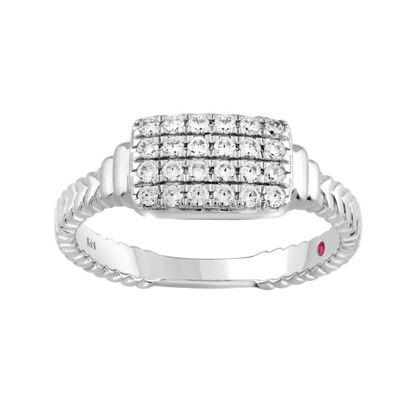 14K WHITE GOLD 1/4CT ROUND DIAMOND LADIES RING ...