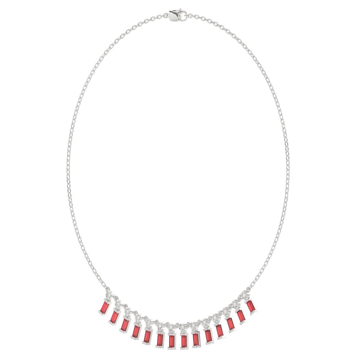 14K WHITE GOLD 2 1/4CT ROUND/BAGUETTE DIAMOND LADIES NECKLACE (RUBY DIAMOND 2CT) 14K WHITE GOLD 2 1/4CT ROUND/BAGUETTE DIAMOND LADIES NECKLACE (RUBY DIAMOND 2CT)