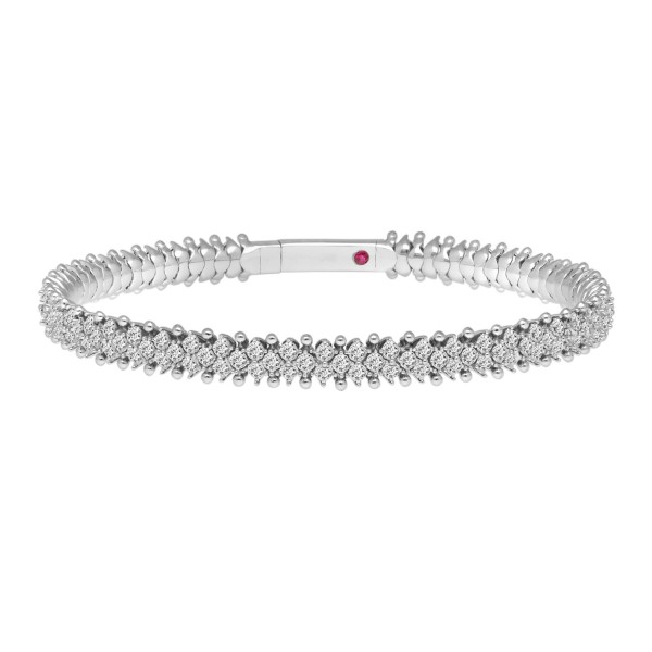 14K WHITE GOLD 5 1/2CT ROUND DIAMOND LADIES FLEXIB...
