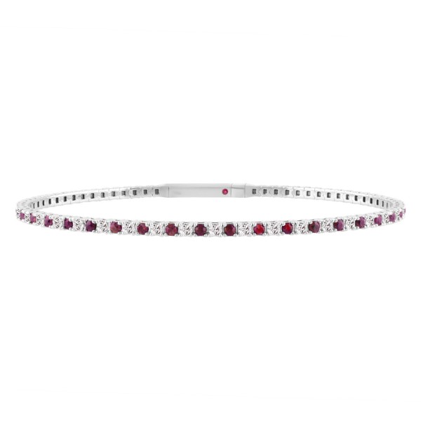 14K WHITE GOLD 2 1/2CT ROUND/ROUND RUBY DIAMOND LA...