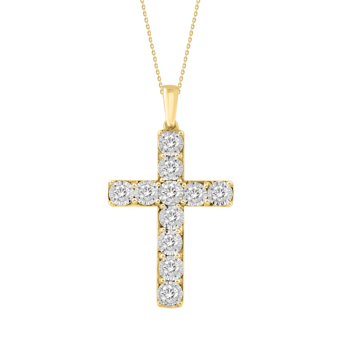 10K YELLOW GOLD 1/4CT ROUND DIAMOND LADIES PENDANT WITH CHAIN 10K YELLOW GOLD 1/4CT ROUND DIAMOND LADIES PENDANT WITH CHAIN