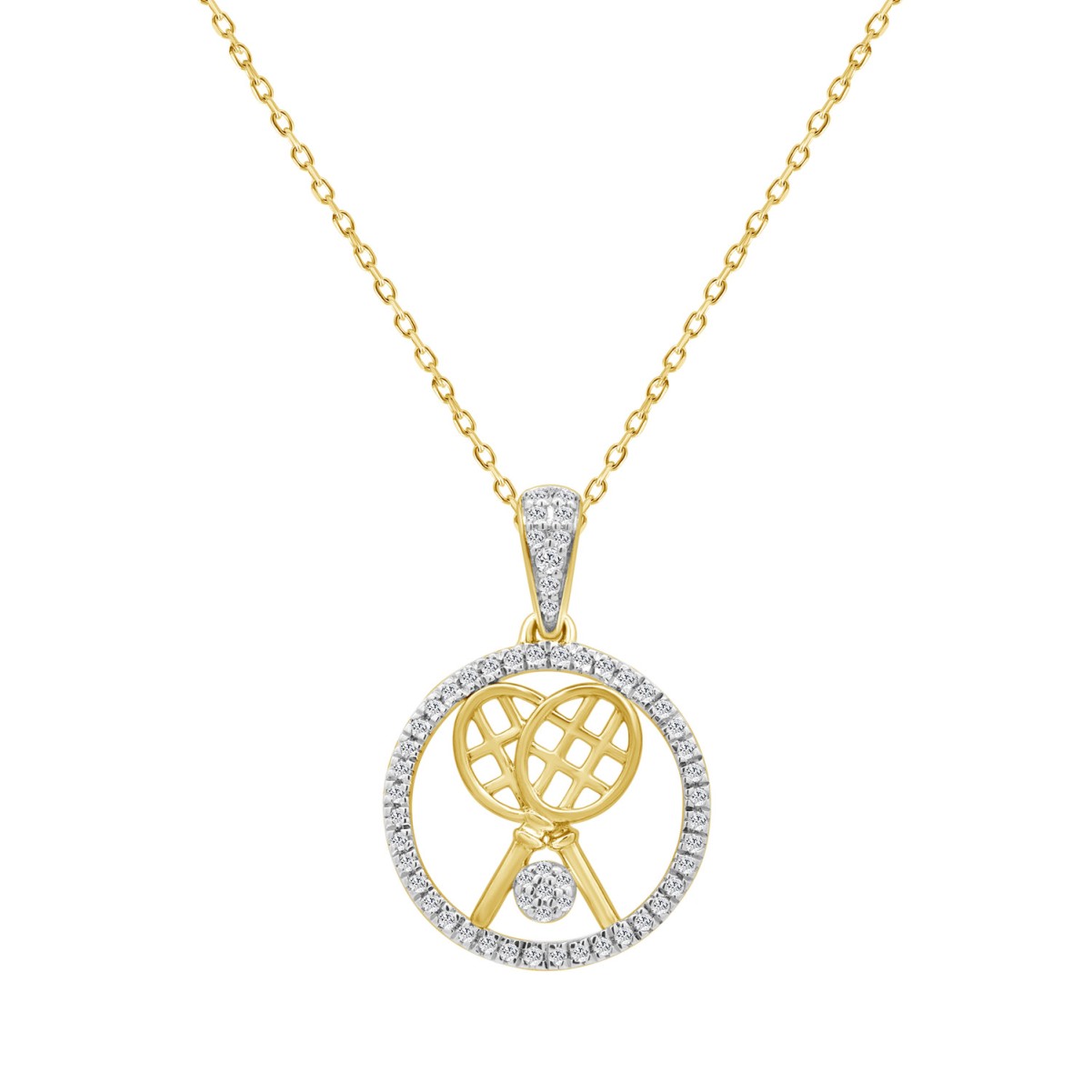 10K YELLOW GOLD 1/6CT ROUND DIAMOND LADIES PENDANT WITH CHAIN 10K YELLOW GOLD 1/6CT ROUND DIAMOND LADIES PENDANT WITH CHAIN