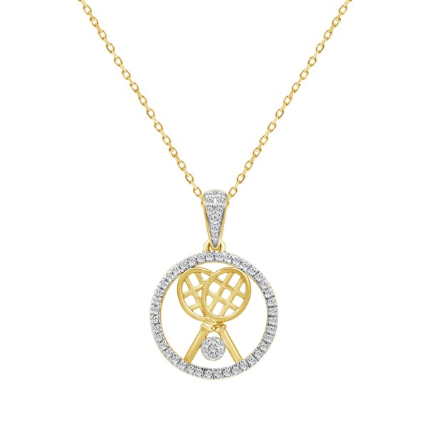 10K YELLOW GOLD 1/6CT ROUND DIAMOND LADIES PENDANT...