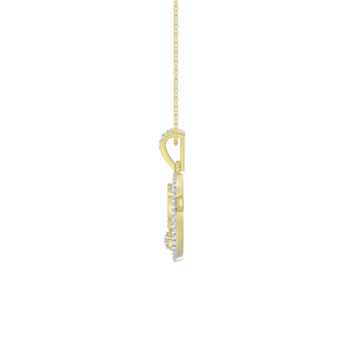 10K YELLOW GOLD 1/6CT ROUND DIAMOND LADIES PENDANT WITH CHAIN 10K YELLOW GOLD 1/6CT ROUND DIAMOND LADIES PENDANT WITH CHAIN