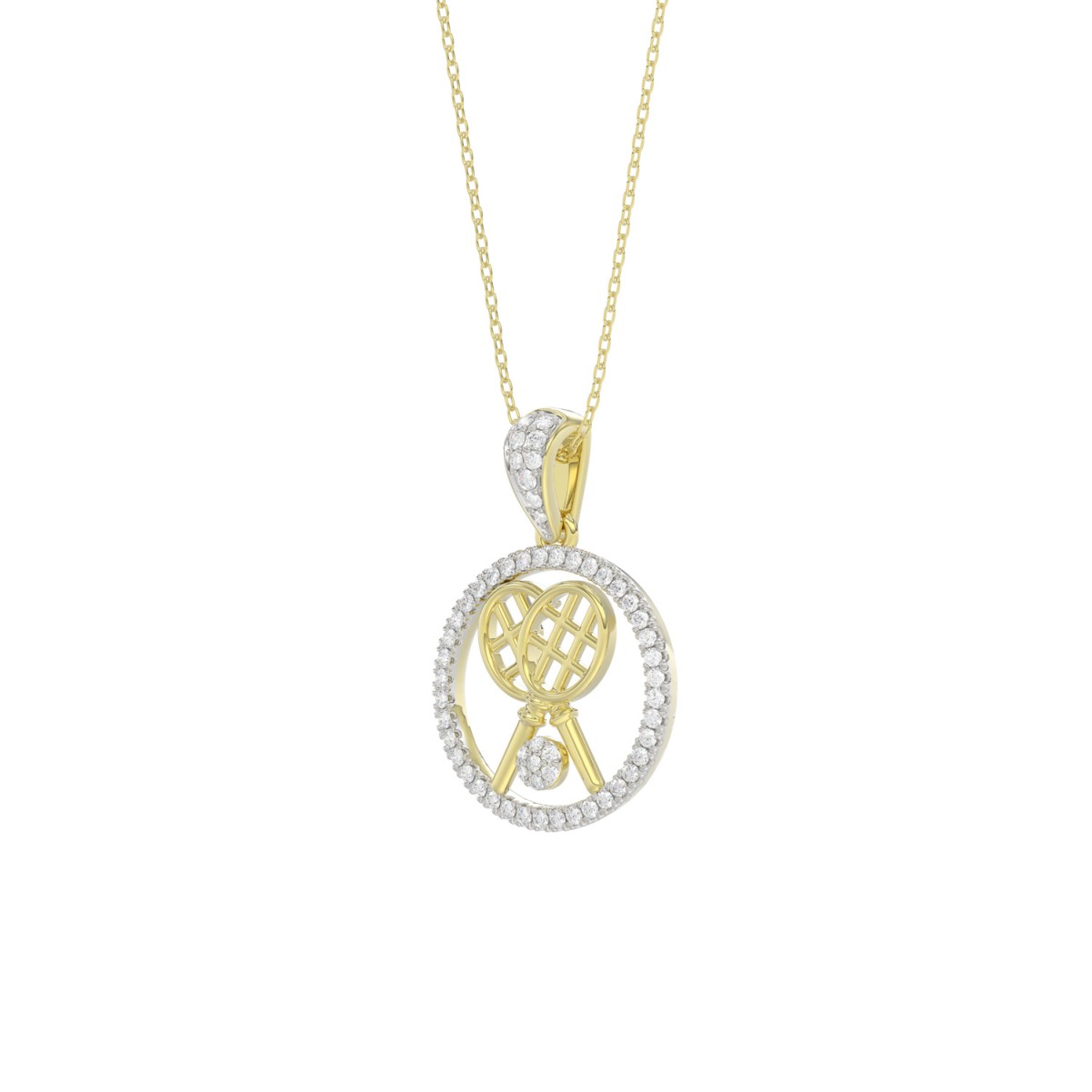 10K YELLOW GOLD 1/6CT ROUND DIAMOND LADIES PENDANT WITH CHAIN 10K YELLOW GOLD 1/6CT ROUND DIAMOND LADIES PENDANT WITH CHAIN