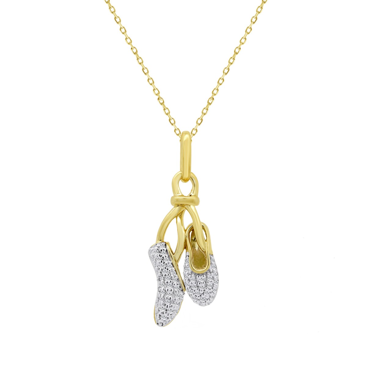 10K YELLOW GOLD 1/6CT ROUND DIAMOND LADIES PENDANT WITH CHAIN 10K YELLOW GOLD 1/6CT ROUND DIAMOND LADIES PENDANT WITH CHAIN