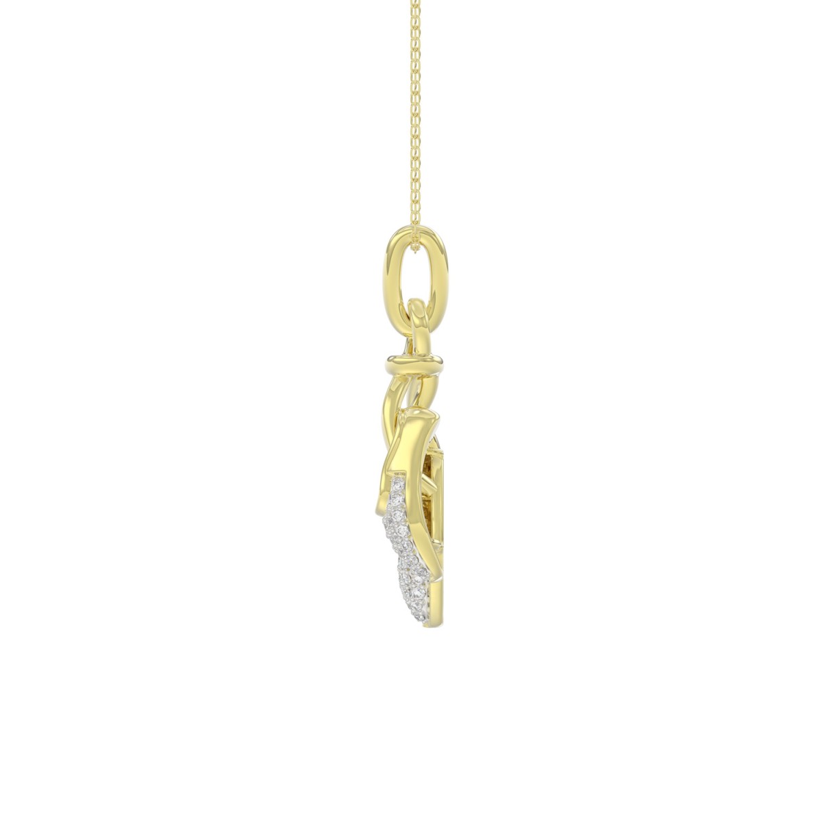 10K YELLOW GOLD 1/6CT ROUND DIAMOND LADIES PENDANT WITH CHAIN 10K YELLOW GOLD 1/6CT ROUND DIAMOND LADIES PENDANT WITH CHAIN