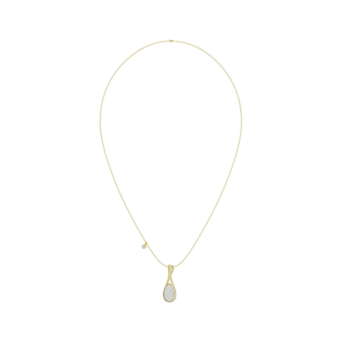 10K YELLOW GOLD 1/5CT ROUND DIAMOND LADIES PENDANT WITH CHAIN 10K YELLOW GOLD 1/5CT ROUND DIAMOND LADIES PENDANT WITH CHAIN
