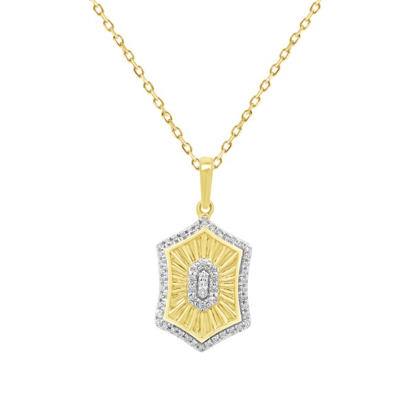 10K YELLOW GOLD 1/6CT ROUND DIAMOND LADIES PENDANT...
