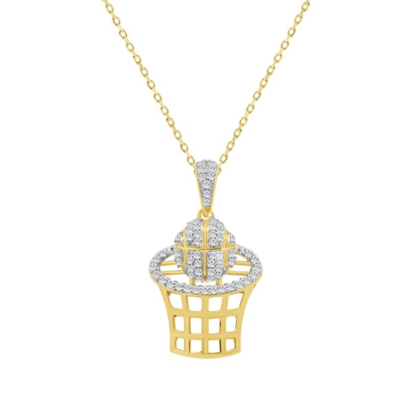 10K YELLOW GOLD 1/6CT ROUND DIAMOND LADIES PENDANT...