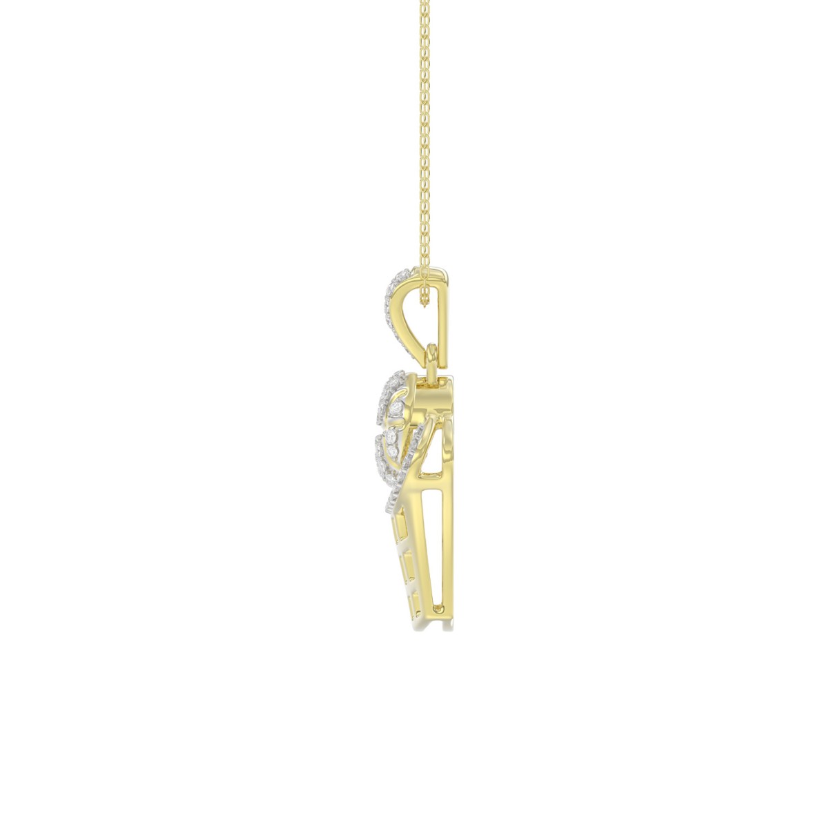 10K YELLOW GOLD 1/6CT ROUND DIAMOND LADIES PENDANT WITH CHAIN 10K YELLOW GOLD 1/6CT ROUND DIAMOND LADIES PENDANT WITH CHAIN