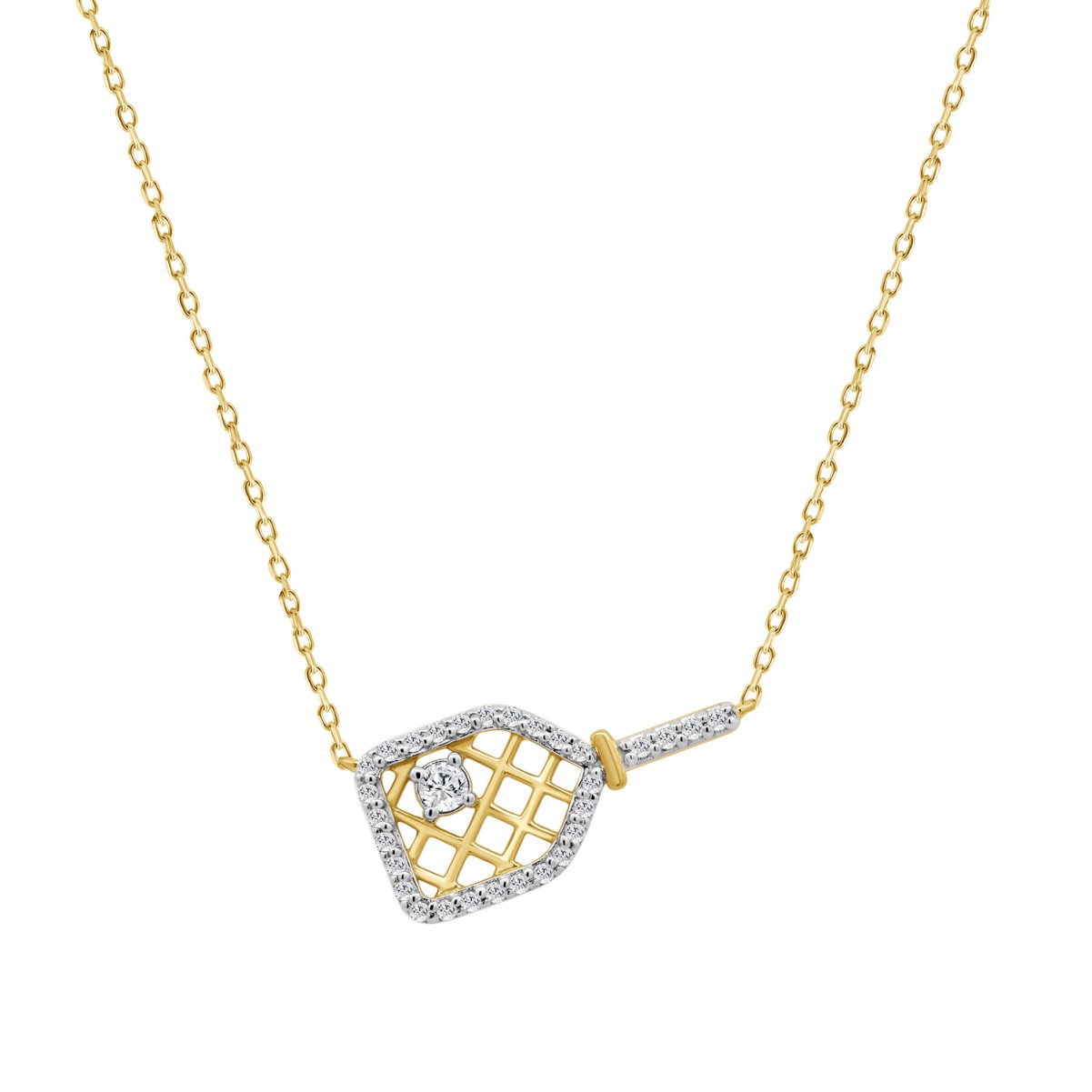 10K YELLOW GOLD 1/6CT ROUND DIAMOND LADIES PENDANT WITH CHAIN 