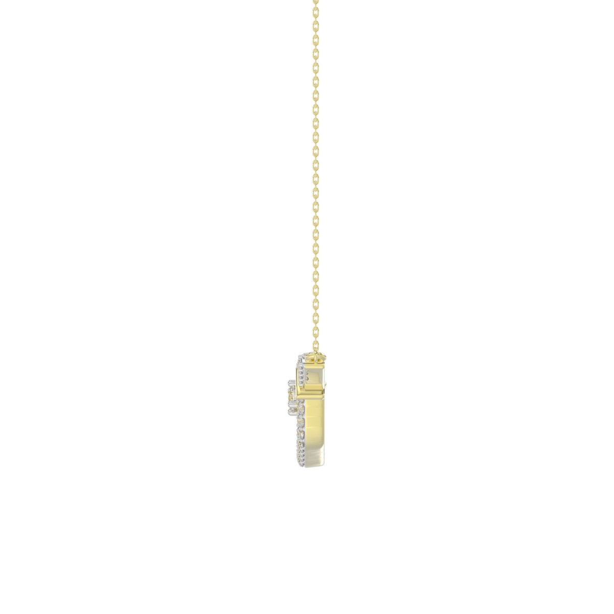 10K YELLOW GOLD 1/6CT ROUND DIAMOND LADIES PENDANT WITH CHAIN 10K YELLOW GOLD 1/6CT ROUND DIAMOND LADIES PENDANT WITH CHAIN