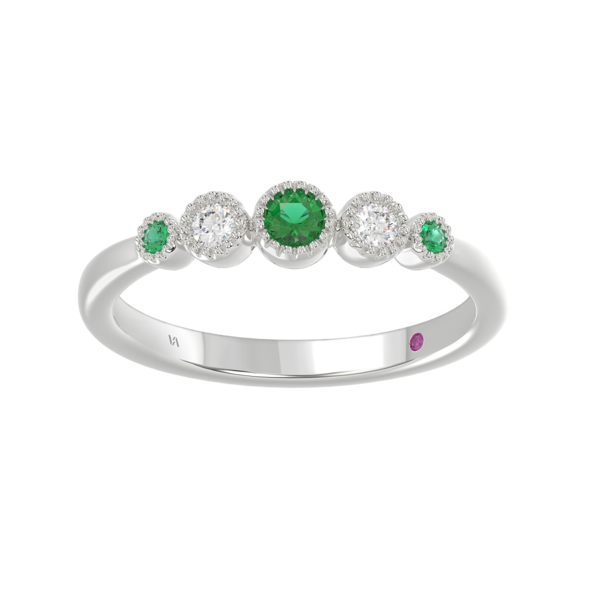 10K WHITE GOLD 1/3CT ROUND DIAMOND LADIES RING (ROUND EMERALD DIAMOND 1/5CT) 10K WHITE GOLD 1/3CT ROUND DIAMOND LADIES RING (ROUND EMERALD DIAMOND 1/5CT)