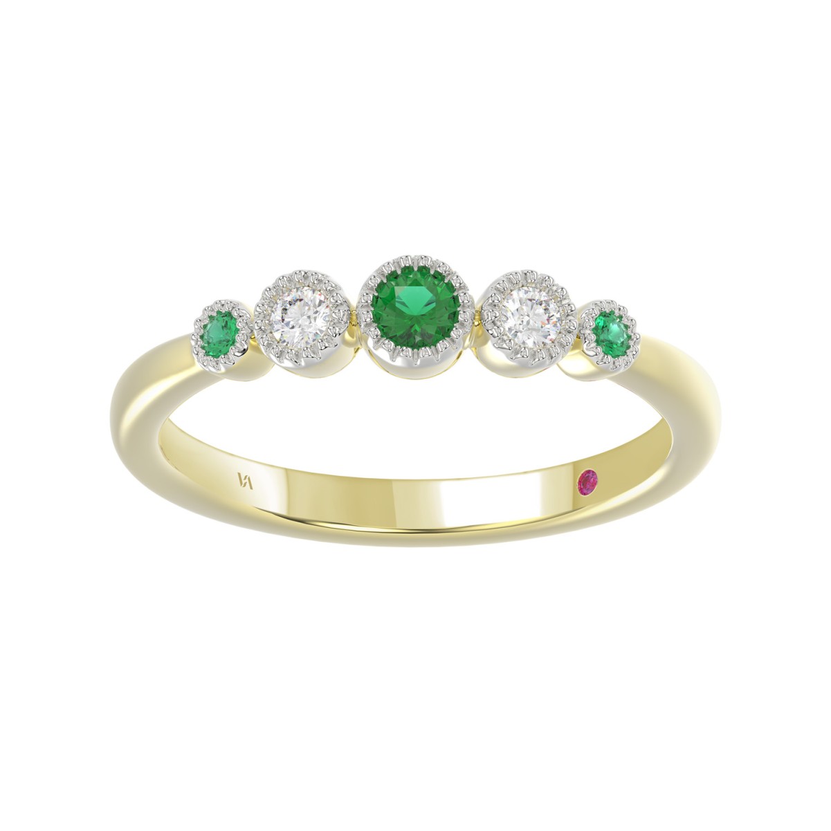 10K YELLOW GOLD 1/3CT ROUND DIAMOND LADIES RING (ROUND EMERALD DIAMOND 1/5CT) 10K YELLOW GOLD 1/3CT ROUND DIAMOND LADIES RING (ROUND EMERALD DIAMOND 1/5CT)
