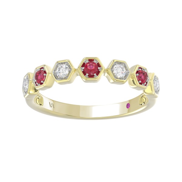 10K YELLOW GOLD 1/4CT ROUND DIAMOND LADIES BAND (R...