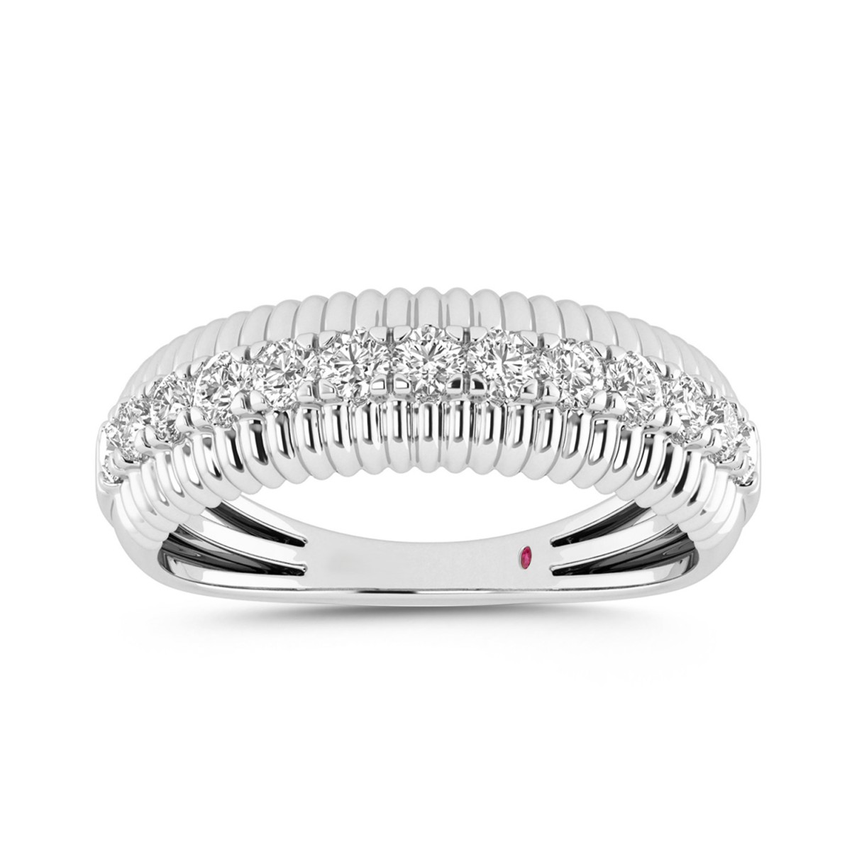 14K WHITE GOLD 1/4CT ROUND DIAMOND LADIES BAND 