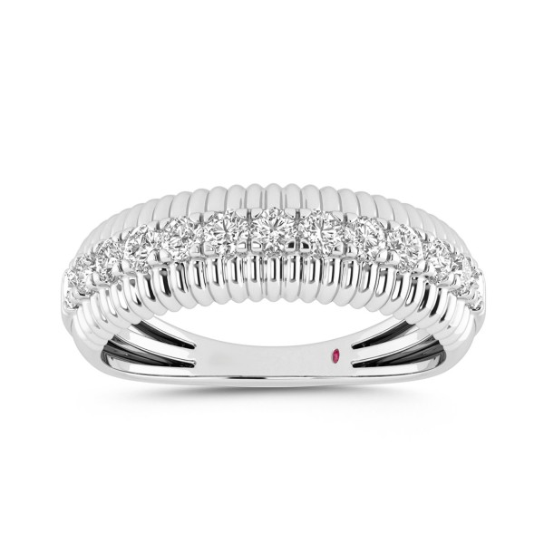 14K WHITE GOLD 1/4CT ROUND DIAMOND LADIES BAND ...