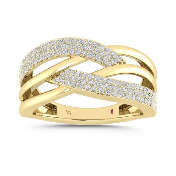 14K YELLOW GOLD 1/2CT ROUND DIAMOND LADIES RING ...