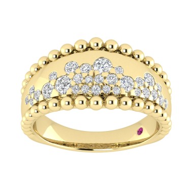 14K YELLOW GOLD 3/4CT ROUND DIAMOND LADIES RING 