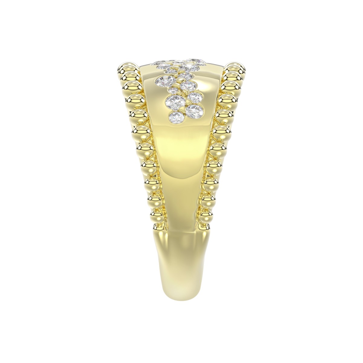 10K YELLOW GOLD 1/2CT ROUND DIAMOND LADIES RING
