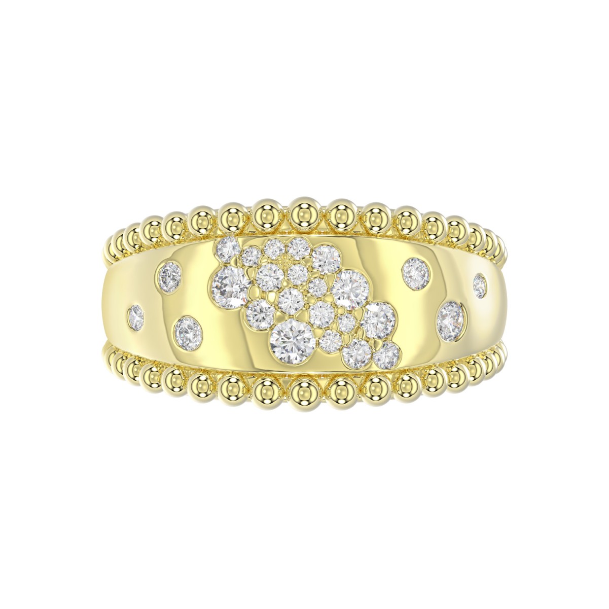 10K YELLOW GOLD 1/2CT ROUND DIAMOND LADIES RING