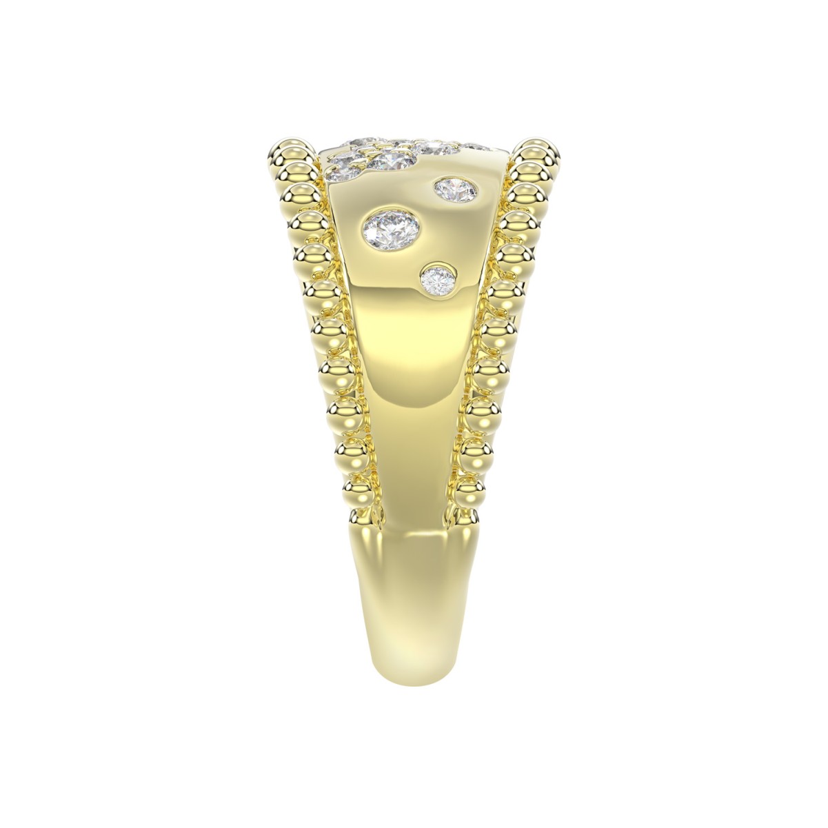 10K YELLOW GOLD 1/2CT ROUND DIAMOND LADIES RING