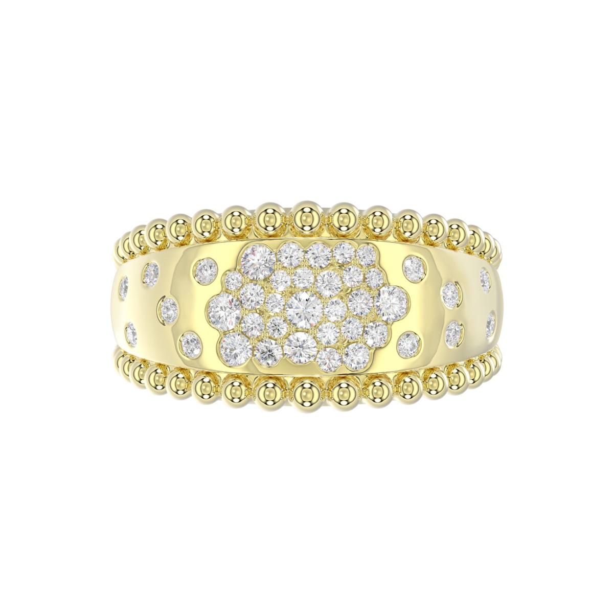 10K YELLOW GOLD 1/2CT ROUND DIAMOND LADIES RING