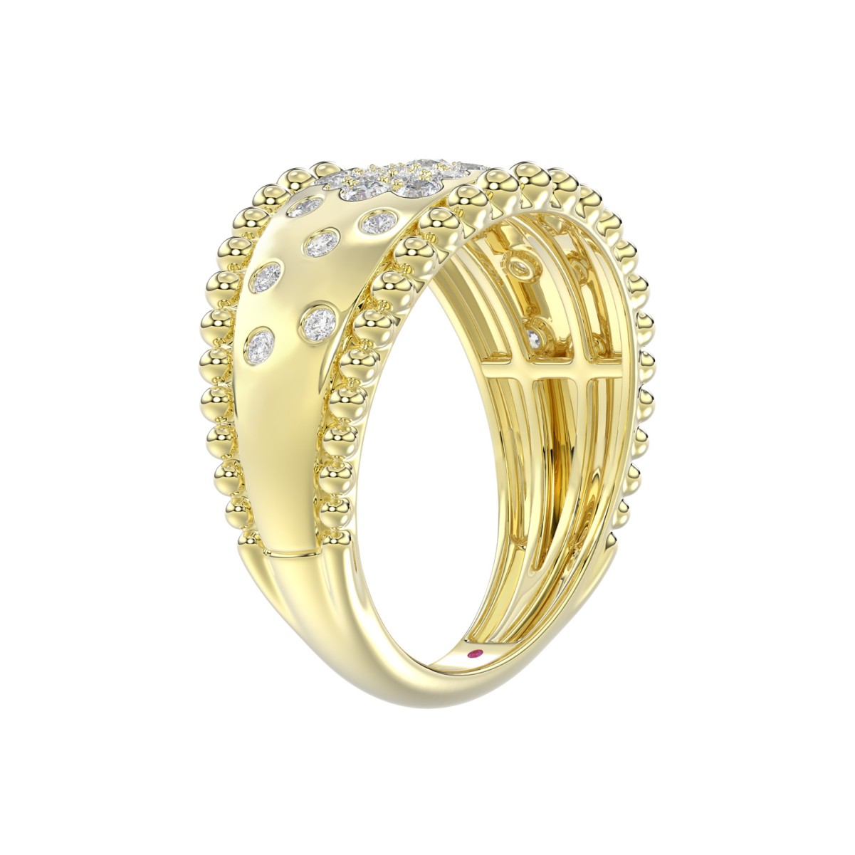 10K YELLOW GOLD 1/2CT ROUND DIAMOND LADIES RING